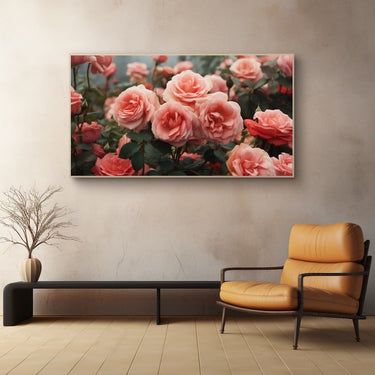 Tableau Fleur Rose Et Gris